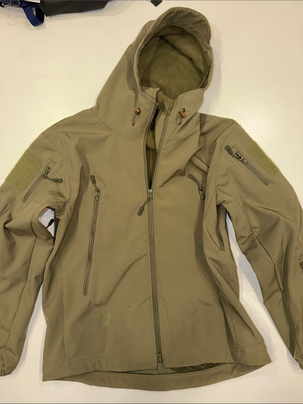 Men's Military-Style Hooded Field Jacket - Olive